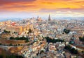 View of Toledo from hill in dawn Royalty Free Stock Photo