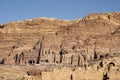 View on tomb wall, palace corinthian and royal, in Petra, Jordan