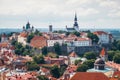 View of Toompea hill from the tower of St. Olaf's church in Tallinn Royalty Free Stock Photo