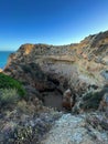 View from the top on amazing cave, Algarve, Portugal.