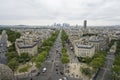 View from top of Arc de Triomphe, Paris, France Royalty Free Stock Photo