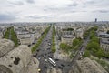 View from top of Arc de Triomphe, Paris, France Royalty Free Stock Photo