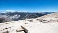 View from the top of the back side of Half Dome in Yosemite National Park in California USA Royalty Free Stock Photo