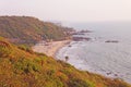 View from the top of the beach Vagator, India, Goa. Bay of the