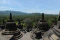 The view from the top of Borobudur temple