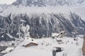 Lonely skier in Brevent. Chamonix Mont Blanc. Royalty Free Stock Photo