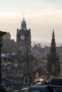 View from top of Calton hill to old part of Edinburgh, capital of Scotland