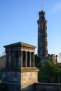 View from top of Calton hill to old part of Edinburgh, capital of Scotland