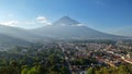 Sunrise over Antigua City, Guatemala. Royalty Free Stock Photo