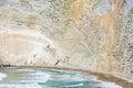 The view from the top of Chiaia di Luna beach in the Ponza island, Lazio, Italy. The beach is closed, due to falling stones