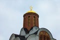View of the top of the Church of St. George in cloudy winter morning. Build in the ancient Castle hill near Ros River Royalty Free Stock Photo