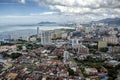 Aerial view of George Town from The Top Komtar in Penang, Malaysia. Royalty Free Stock Photo