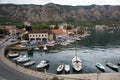 View from the top of the city to the houses water yachts Royalty Free Stock Photo