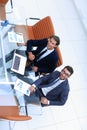 View from the top.financial partners working Royalty Free Stock Photo