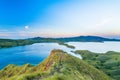 View from top of Gili Lawa before sunrise in the morning Royalty Free Stock Photo