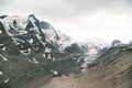 View of the top of the Grossglockner mountain. remnants of a glacier, ice melts. ecology and global warming, Kaiser-Franz-Josefs- Royalty Free Stock Photo