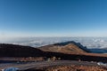 View from the top of the Haleakala volcano crater on Maui Royalty Free Stock Photo