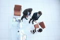 View from the top.the handshake business partners at a business meeting Royalty Free Stock Photo