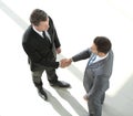 View from the top.the handshake business partners Royalty Free Stock Photo