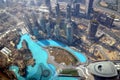 View from the top of the highest tower in the world Burj Khalifa on Dubai Downtown Royalty Free Stock Photo