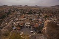 The view from the top, the landscape from the fortress of Uchisar. Cappadocia, Nevsehir province, Turkey Royalty Free Stock Photo