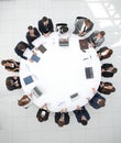 View from the top.meeting business partners for round - table. Royalty Free Stock Photo