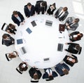 View from the top.meeting business partners for round - table. Royalty Free Stock Photo