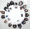 View from the top.meeting business partners for round - table. Royalty Free Stock Photo