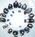 View from the top.meeting business partners for round - table. Royalty Free Stock Photo