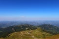 The view from the top of Monte Cimone at 2,165 meters above sea level, in the Tuscan-Emilian Apennines.