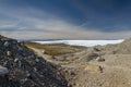 View from a top of the moraine by the greenlandic ice cap at Point 660, Kangerlussuaq, Greenland