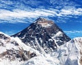Mount Everest with clouds from Kala Patthar Royalty Free Stock Photo