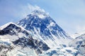 View of top of Mount Everest from Kala Patthar Royalty Free Stock Photo