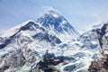 View of top of Mount Everest from Kala Patthar Royalty Free Stock Photo