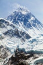 View of top of Mount Everest from Kala Patthar Royalty Free Stock Photo