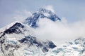 View of top of Mount Everest from Kala Patthar Royalty Free Stock Photo