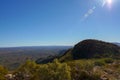 view from the the top of Mount Sonder just outside of Alice Springs, West MacDonnel National Park, Australia Royalty Free Stock Photo