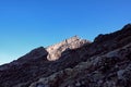 View at the top of Mountain Agung, the stratovolcano from the Crater Rim before eruption, Bali, Indonesia Royalty Free Stock Photo