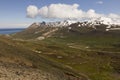 View from top of mountain fjord in Iceland.