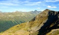 View from the top of mountain Jakobshorn, Swiss Alps.