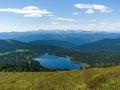 The view from the top of the mountain. Light Lake in the Ergaki Nature Park