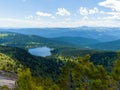 The view from the top of the mountain. Light Lake in the Ergaki Nature Park