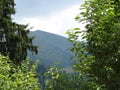 The mountain range of the Marmaros of the Ukrainian Carpathians near the town of Rakhiv of the Transcarpathian region. Ukraine. 08 Royalty Free Stock Photo