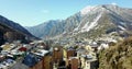 View from the top of the mountain town of Andora la Vela, Catalonia, mountain river