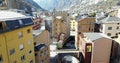 View from the top of the mountain town of Andora la Vela, Catalonia, mountain river