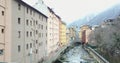 View from the top of the mountain town of Andora la Vela, Catalonia, mountain river