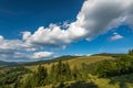 View from the top of the mountains, wild forests in the Carpathian mountains