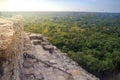 View from the top of Nohoch Mul pyramid in Coba Royalty Free Stock Photo