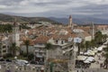 View from the top ok Kamerlengo castle of the venetian architecture of trogir old town Royalty Free Stock Photo