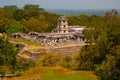 The view from the top of the Palace in the archaeological complex. The Palace is crowned with a five-story tower with an Observato Royalty Free Stock Photo